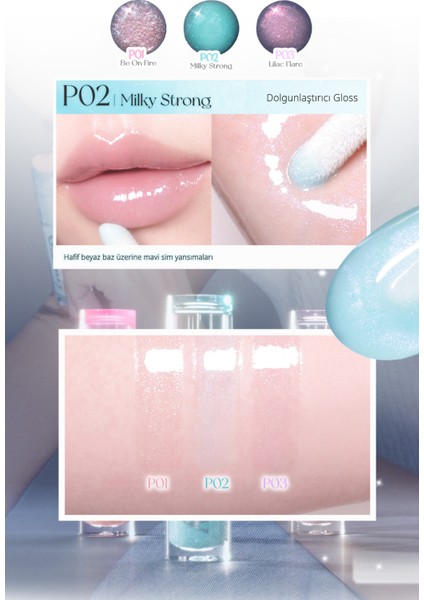 Mavi Simli Dudak Dolgunlaştırıcı Gloss Perıpera Ink Glasting Lip Gloss (P02 Milky Strong) modelleri