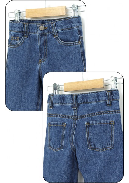 Erkek Bebek Beli Ayarlanabilir Düz Paça Jean Cepli Kot Pantolon modelleri
