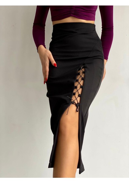 Yırtmaç Detay Midi Etek 6006 fiyatları