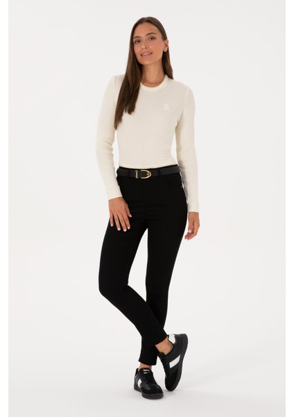 Kadın Siyah Pantolon (Kanvas-Chino) 50317139-VR046