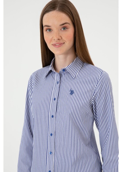 Kadın Saks Gömlek Desenli 50316492-VR045 fiyatları