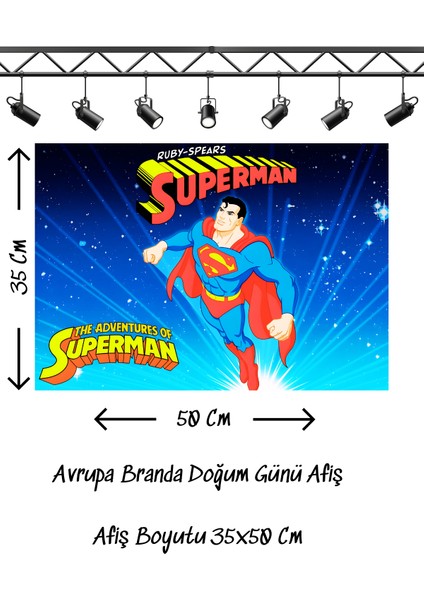 Superman Süper Man Temalı Doğum Günü Afişi