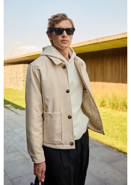 Erkek Süet Kapitoneli Mont Ceket Taş modelleri