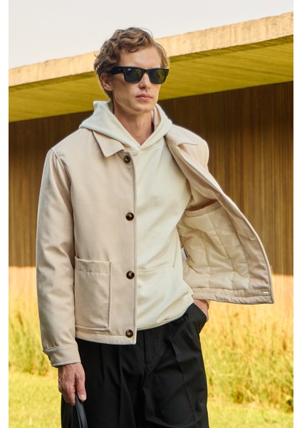 Erkek Süet Kapitoneli Mont Ceket Taş indirimleri