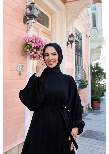 Oversize Balon Kol Elbise-Medine Ipeği modelleri