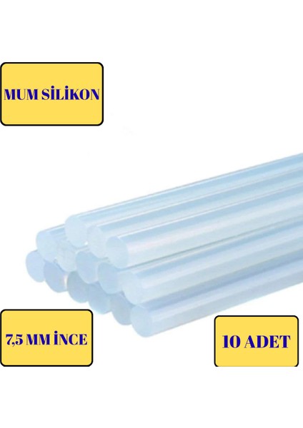 Ince Şeffaf Sıcak Mum Silikon 7.5mm 30CM 10 Adet Mikro Marka fiyatları