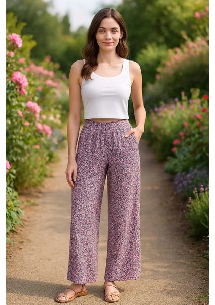 Mor Bol Kesim Pantolon