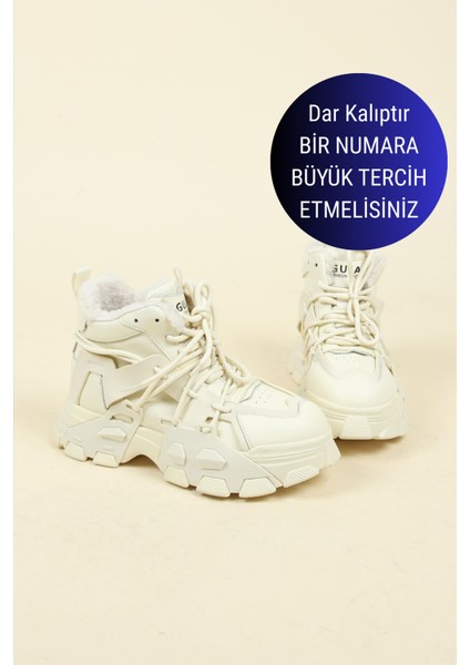 GUJA İçi Peluş Kalın Tabanlı Spor Bot TEN