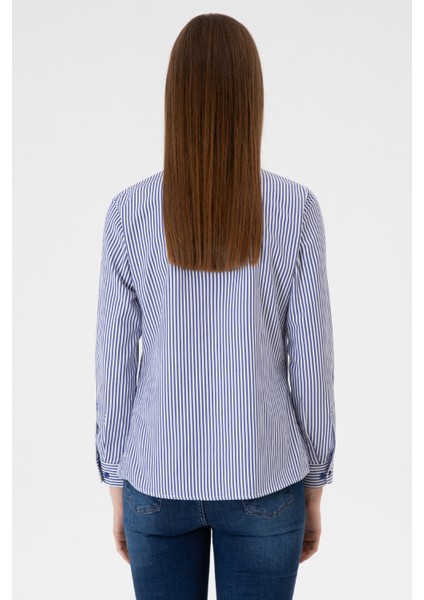 Kadın Saks Gömlek Desenli 50316492-VR045 indirimleri