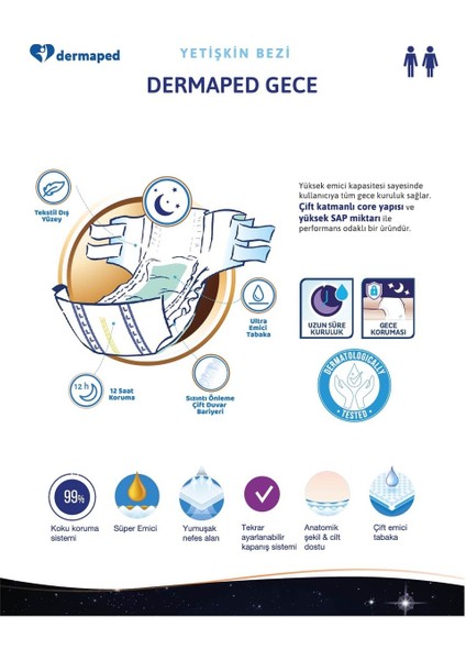 10 Damla Gece Hasta Bezi Medium 4*30 120 Adet