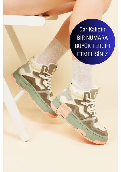 GUJA Garnili Kalın Taban Sneakers YEŞİL