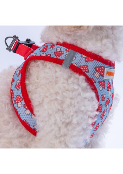 Mushroom Air-Mesh Göğüs Tasması Kedi Köpek Göğüs Tasması Mantar Desenli Köpek Tasması fırsatları