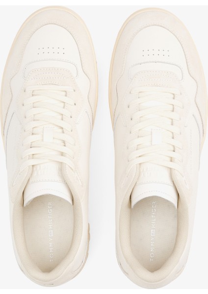 Tommy Jeans Leather Logo Basketball Erkek Beyaz SNEAKER.Z00 indirimleri