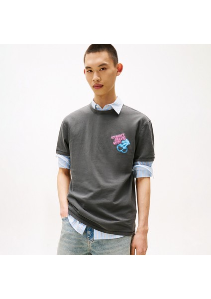 Back Graphic Crew Neck Erkek Gri T-Shirt.0gj fiyatları