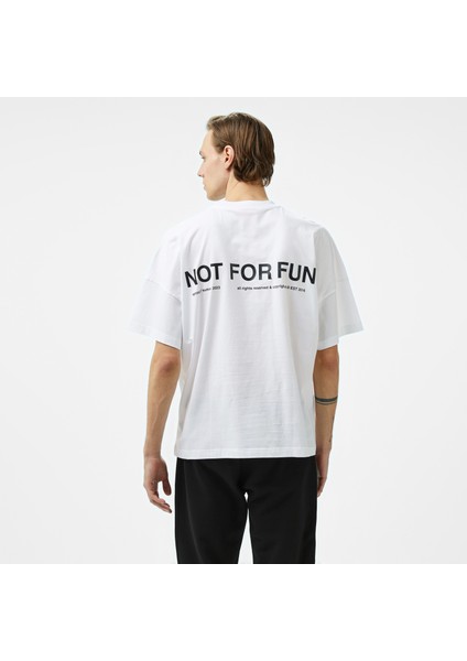 Forfun Not For Fun 004 Oversize Drop Shoulder Erkek Beyaz T-Shirt.- fiyatları