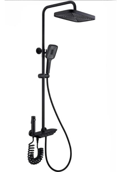 Market Piyano Tuşlu Robot Duş Seti Siyah