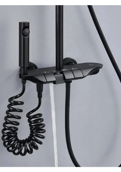 Market Piyano Tuşlu Robot Duş Seti Siyah modelleri