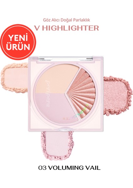 İnci Işıltıları İçeren Aydınlatıcı Paleti PERIPERA V Highlighter Ad (003 Voluming Veil)