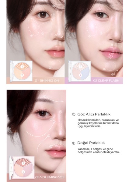 İnci Işıltıları İçeren Aydınlatıcı Paleti PERIPERA V Highlighter Ad (003 Voluming Veil) indirimleri