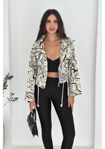 Desenli Içi Astarlı Gabardin Ceket