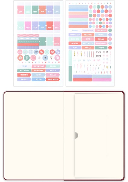 A5 Keten Süresiz Planlayıcı Ajanda Bordo modelleri