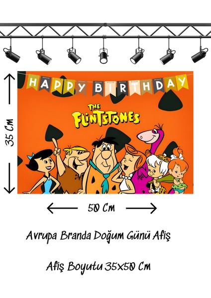 Taş Devri Çakıl Bambam Çakmaktaş Temalı Doğum Günü Afişi