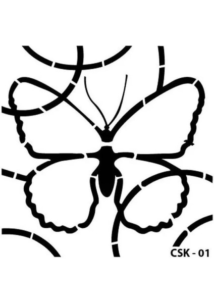 Miart Csk-01 Stencil Şablon 15X15 - Kelebek