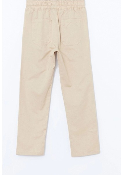 Lcw Kids Bej Beli Lastikli Keten Karışımlı Erkek Çocuk Pantolon modelleri
