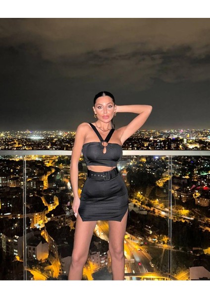 Kemerli Ikili Takım 4047 - Siyah