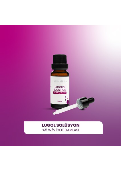 Raw Material Lugol's Solution İyot %5 Damla 20 ml fırsatları