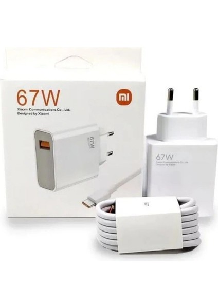 67W USB + Typec Çıkışlı Güç Adaptörü ve 1m 6A Turuncu USB Typec Kablo Şarj Seti