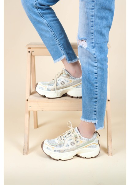 GUJA File Kalın Taban Spor Ayakkabı BEJ indirimleri