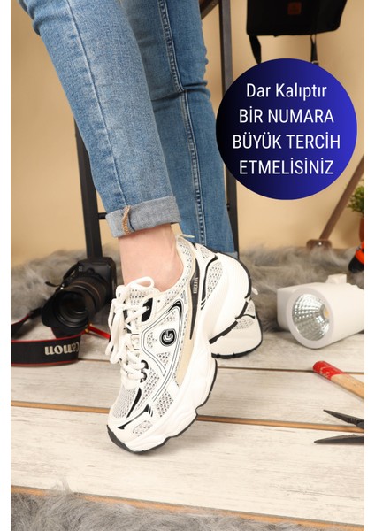 GUJA File Kalın Taban Spor Ayakkabı BEYAZ