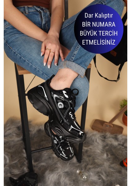 GUJA File Kalın Taban Spor Ayakkabı SİYAH