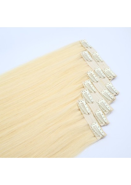 ÇIT ÇIT 6 PARÇA GERÇEK SAÇ PLATİN 150gr. 70cm