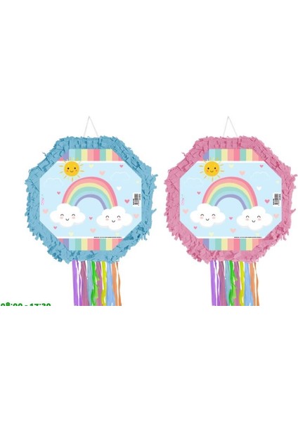 Pinyata Gökkuşaklı-Bulutlu 42cm ahş.sop.mor püsk. fiyatları