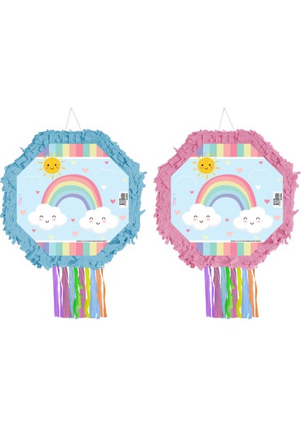 Pinyata Gökkuşaklı-Bulutlu 42cm ahş.sop.mor püsk. modelleri