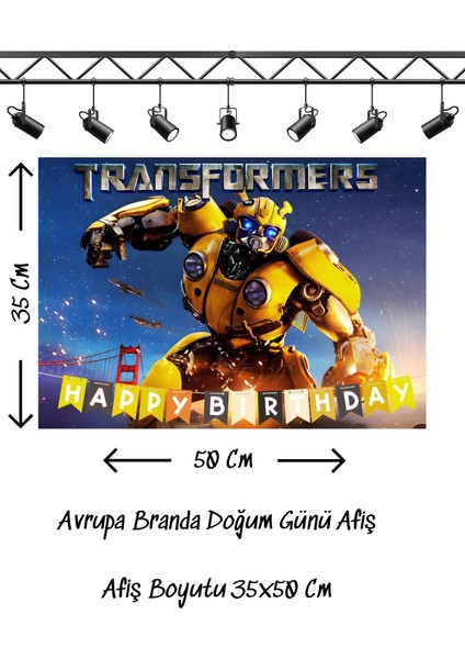 Transformers Bumblebee Temalı Doğum Günü Afişi