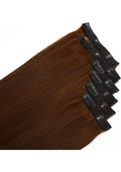 ÇIT ÇIT 6 PARÇA GERÇEK SAÇ KOYU KAHVE 150gr. 70cm