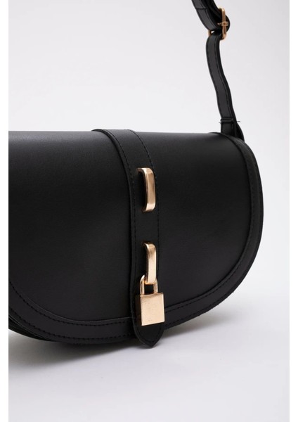 Kilit Detaylı Suni Deri Tek Bölmeli Çıtçıtlı Şık ve Ergonomik Kol ve Omuz Çantası Zarif indirimleri