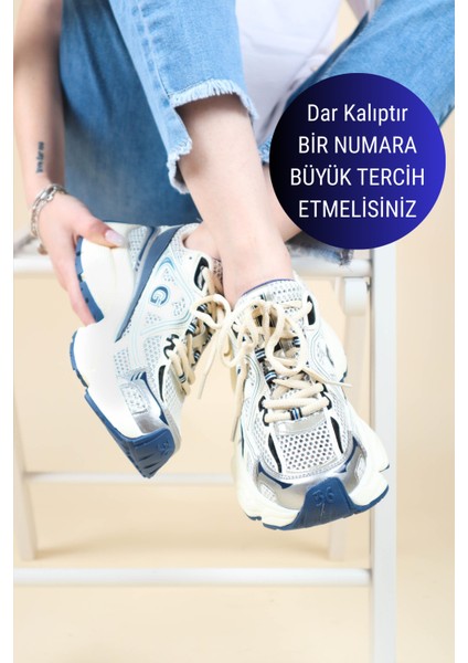 GUJA File Kalın Taban Spor Ayakkabı LACİVERT