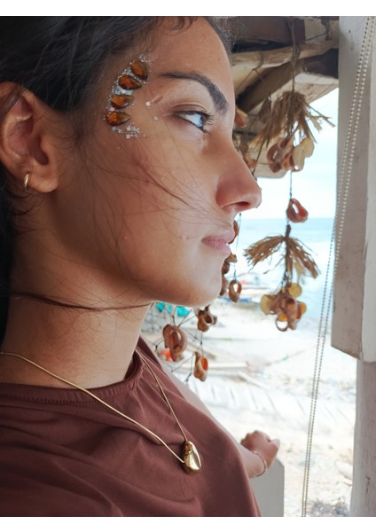 Çelik Kalp Detaylı Ince Kolye