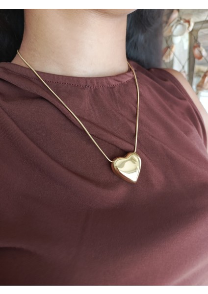 Çelik Kalp Detaylı Ince Kolye fiyatları