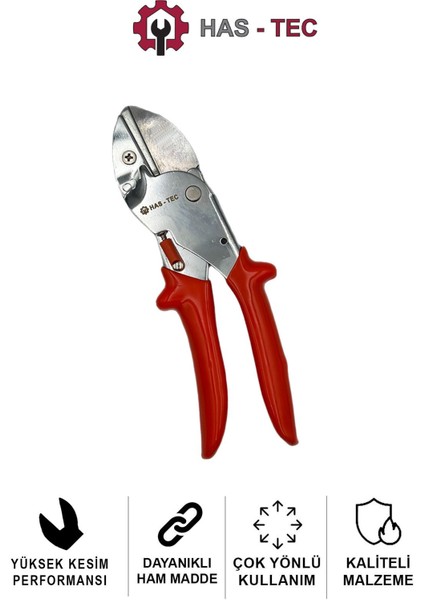 Profesyonel Üzüm Makası | 20 mm Kesme Kapasitesi, Sk5 Çelik Bıçak, Ergonomik Kırmızı Sap