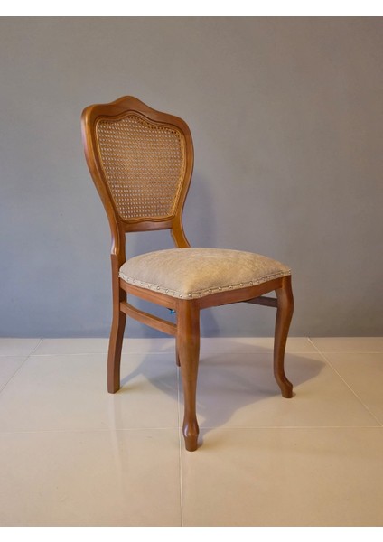 Lilia Klasik Ahşap Sandalye, Hazeran Sırtlı, Masif Gürgen Ahşap Iskelet