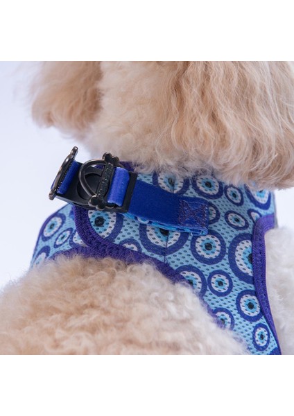 Charm Air-Mesh Göğüs Tasması Kedi Köpek Göğüs Tasması Nazar Boncuğu Desenli Köpek Tasması fırsatları