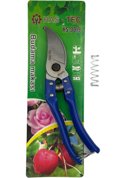 Budama Makası | 20 mm Kesme Kapasitesi, Sk5 Çelik Bıçak, Ergonomik Mavi Sap