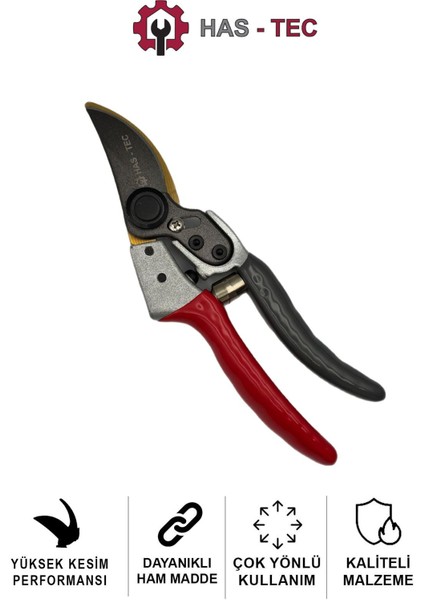 Profesyonel Bağ Makası | Sk5 Çelik Bıçak, Teflon Kaplama, Ergonomik Sap