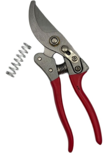 Profesyonel Budama Makası | Yay Mekanizmalı, Sk5 Çelik Bıçak, Ergonomik Kırmızı Sap