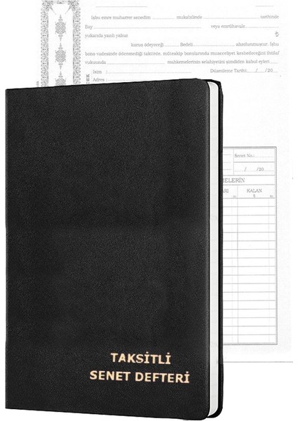 Senet Defteri Ciltli Perforajlı 160 Yaprak Büyük Boy A4 1 Adet Borç Senet Defteri Sert Kapak Ciltli